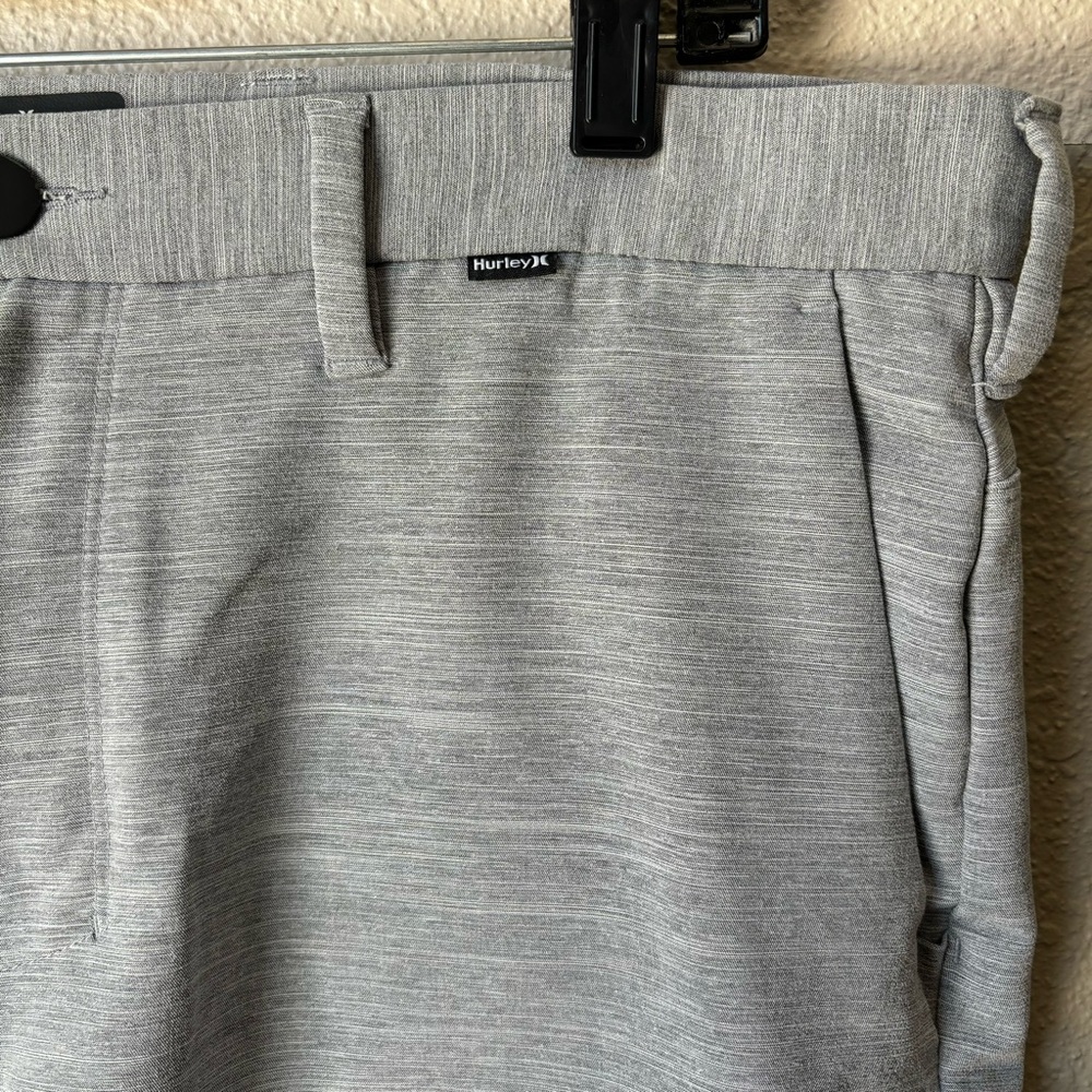 Hurley Men’s 34 Grey Cutback Stretch Walkshort Athletic Shorts Pockets Zip Fly - Picture 2 of 9